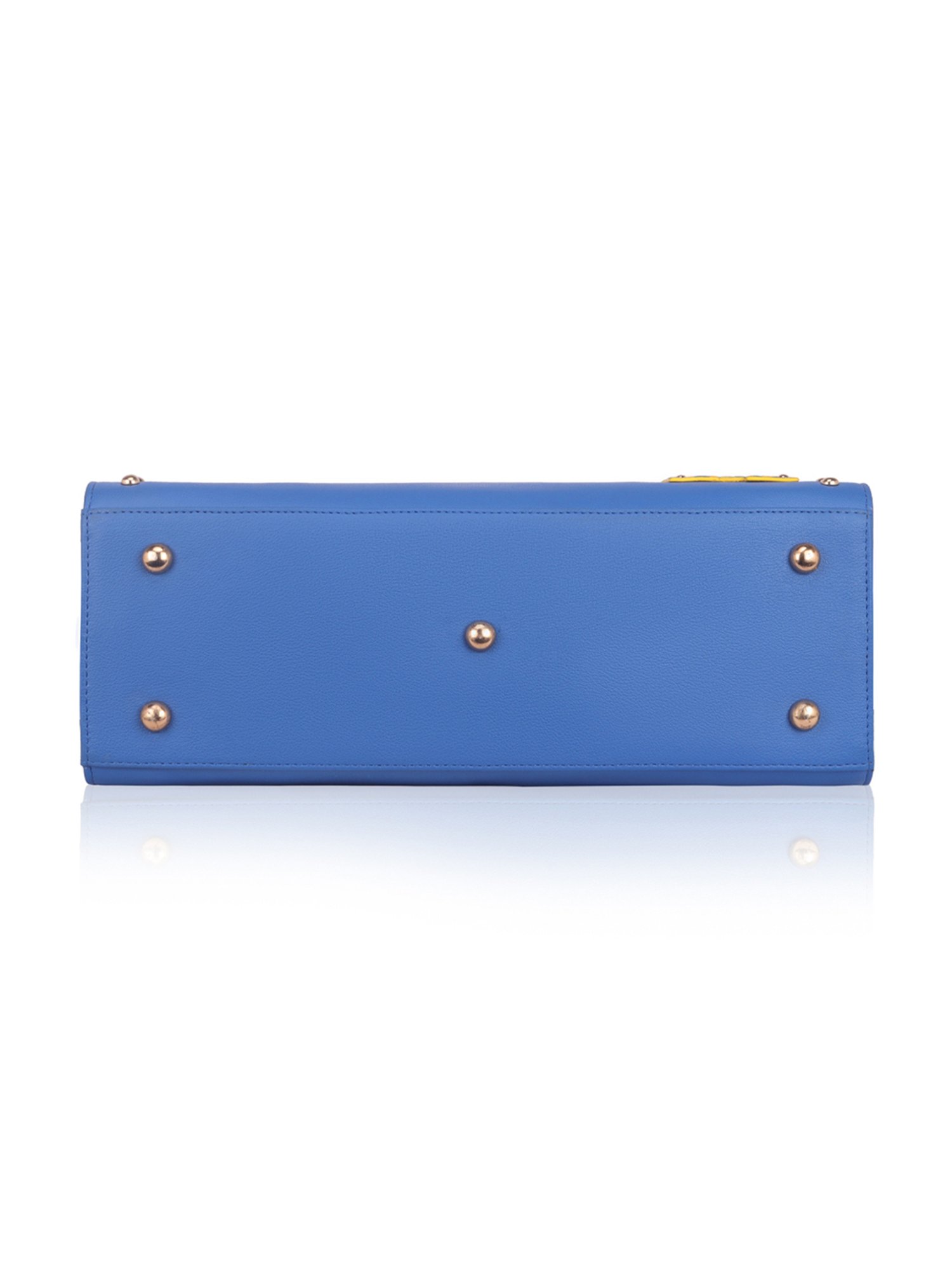 Eume Daffodil Royal Blue Leather Satchel Handbag