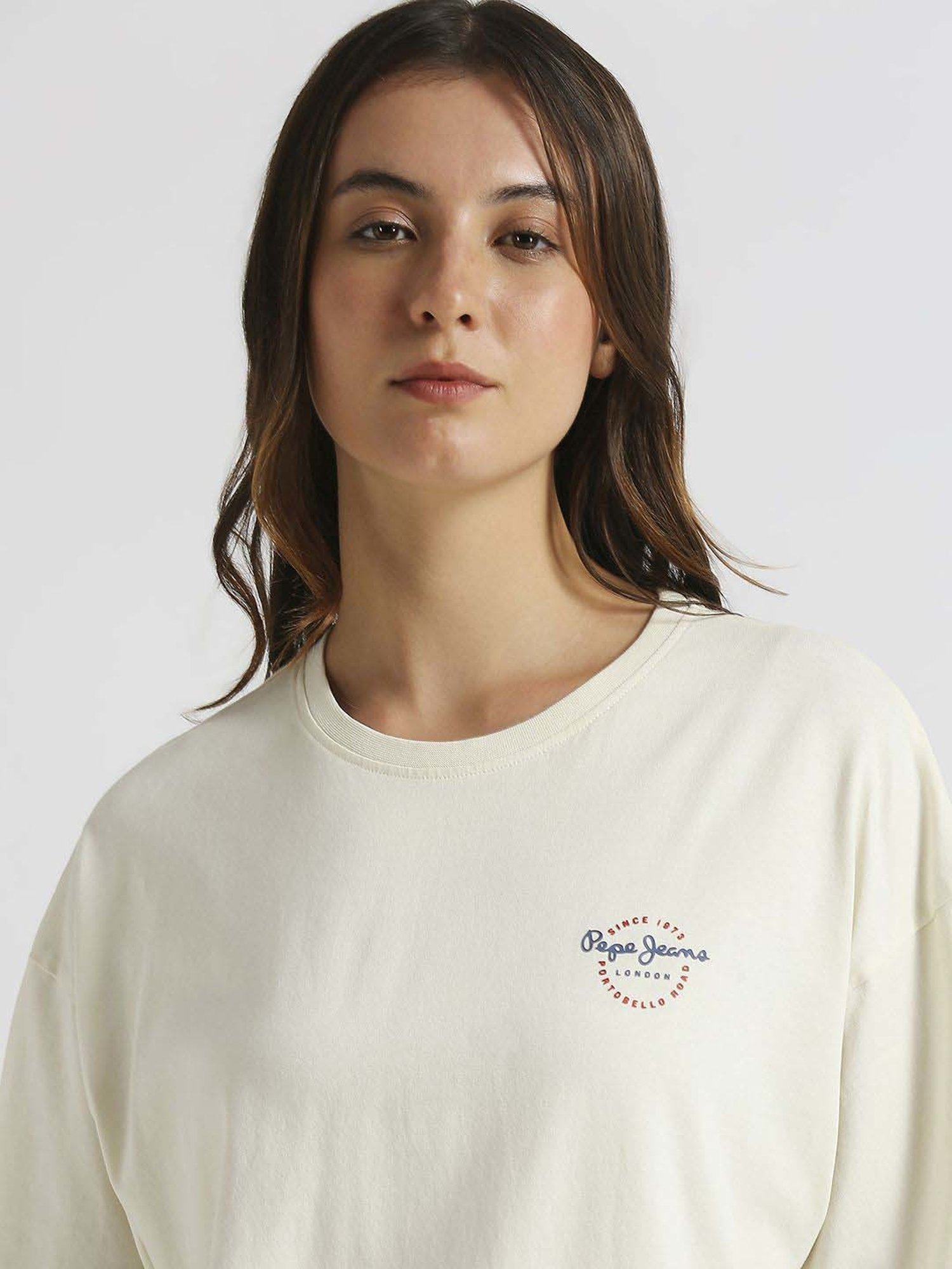 Pepe Jeans White Cotton Printed T-Shirt