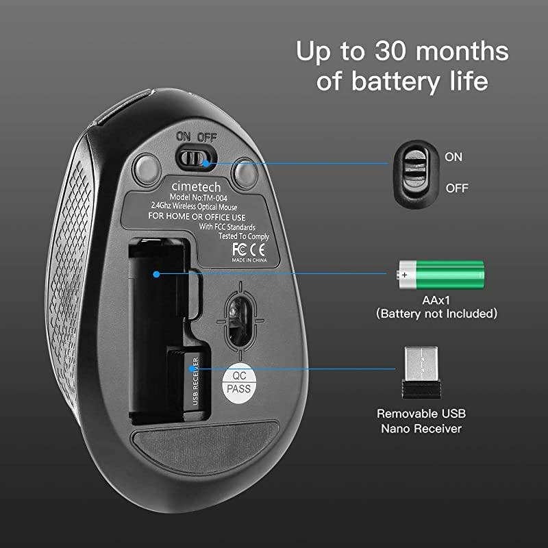 Wireless Computer Mouse Multifunctional Wireless Mouse  24G Slim Cordless Mouse Less Noise for Laptop Ergonomic Optical with USB Mouse for Laptop Deskbtop MacBook Purple