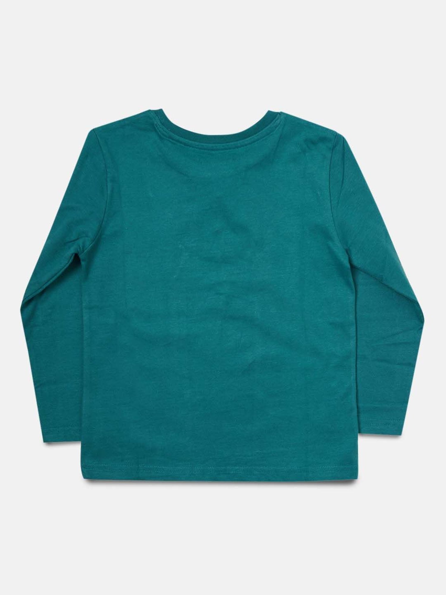 Angel & Rocket Kids Teal Printed Full Sleeves T-Shirt