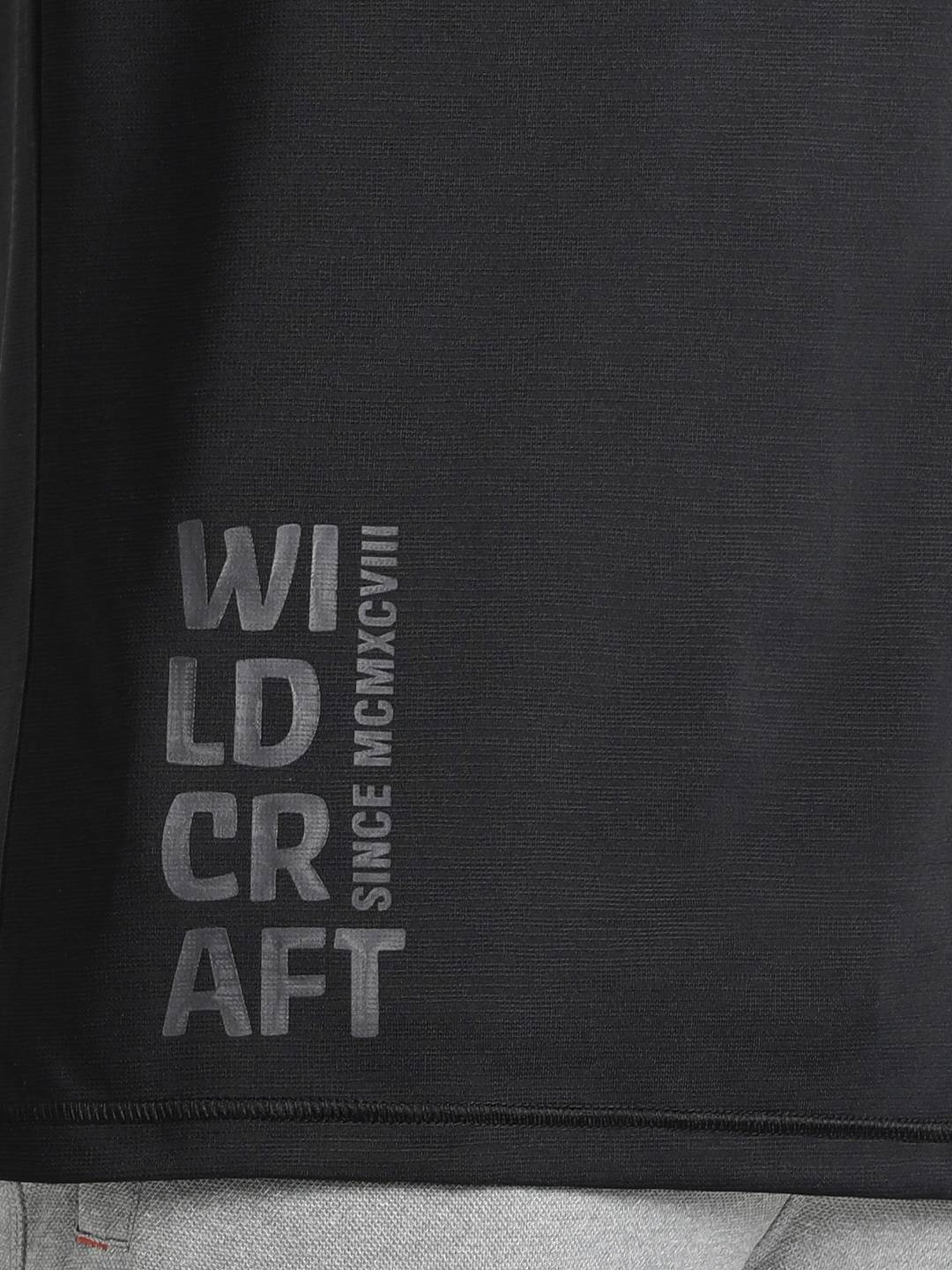 Wildcraft Black  Regular Fit Printed Sports T-Shirt