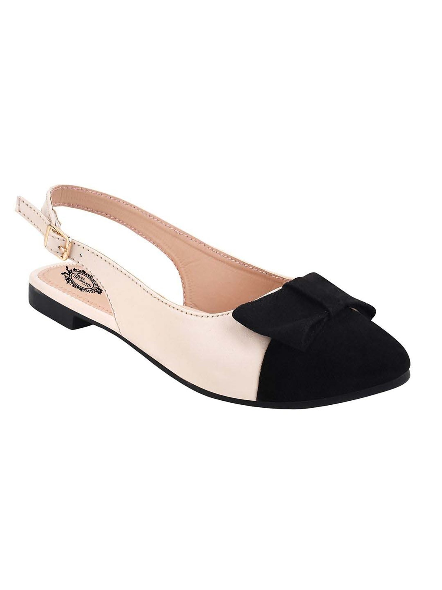 Shoetopia Kids Black & Beige Back Strap Sandals