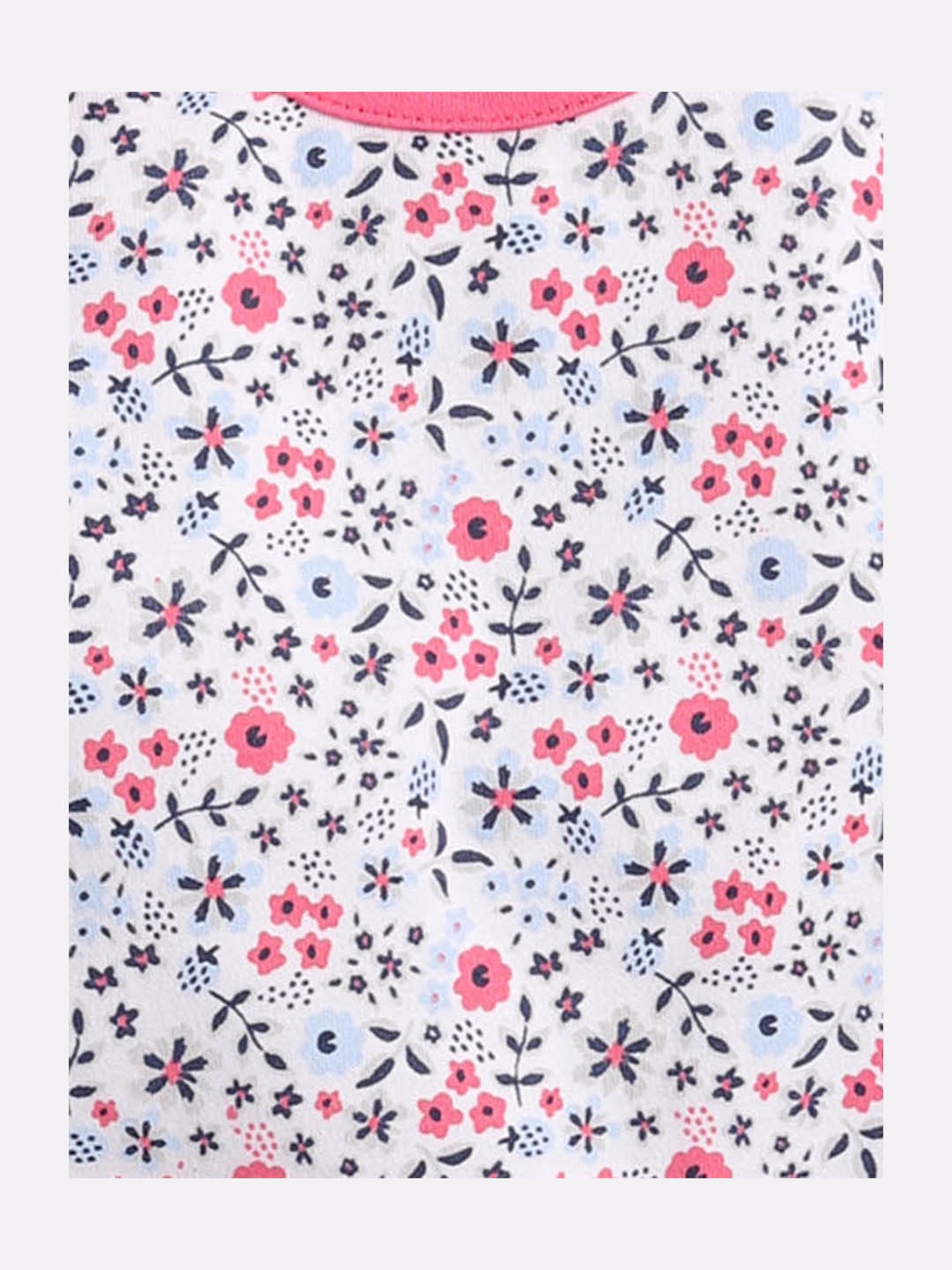 Baby Go Kids Fuchsia & White Printed Rompers (Pack Of 2)