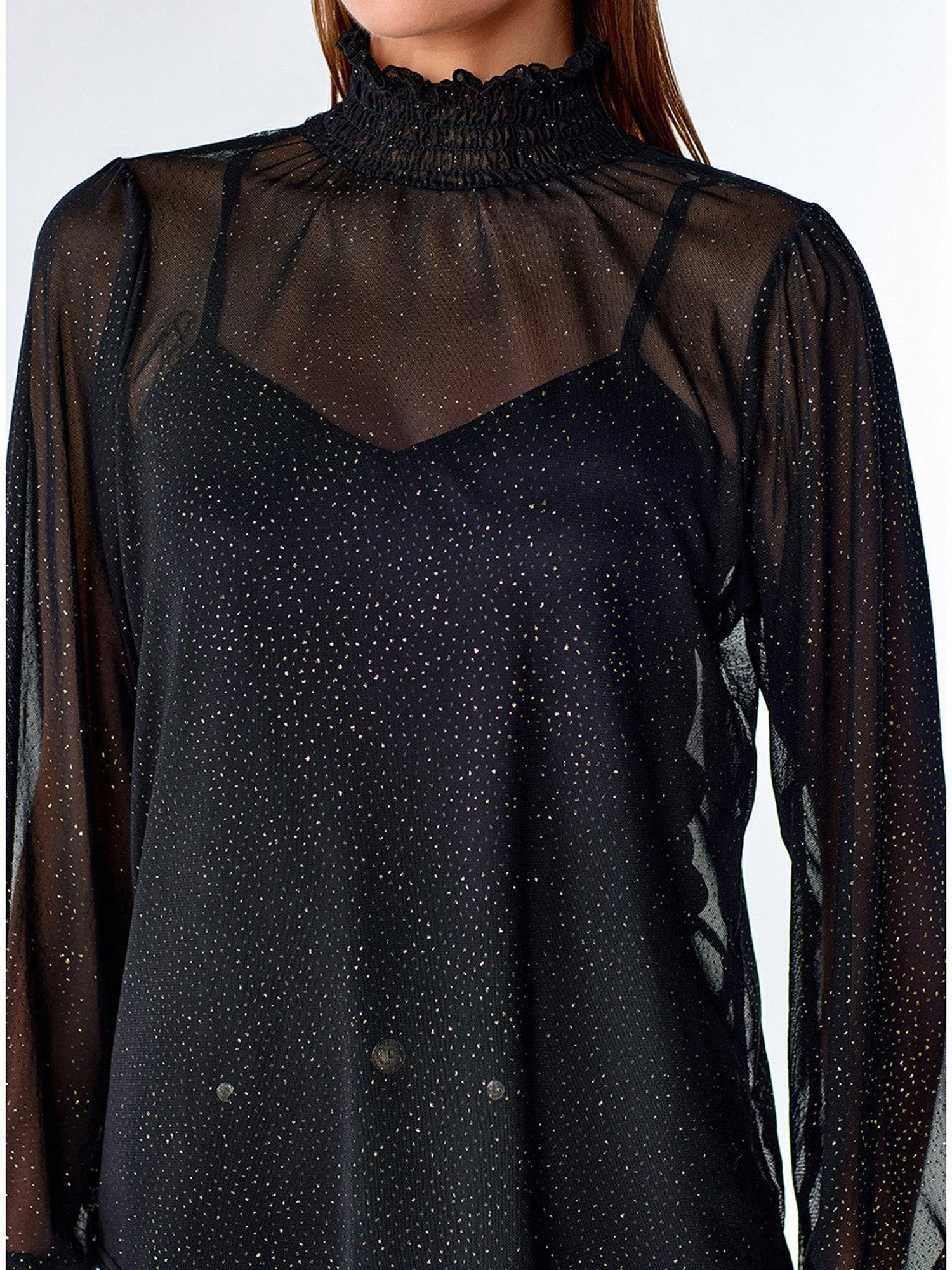 Cover Story Black Textured Top