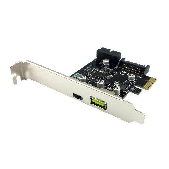PCI-E 1x Express to USB 3.1 Type C & USB 3.0 Dual Port Add on Expansion Adapter