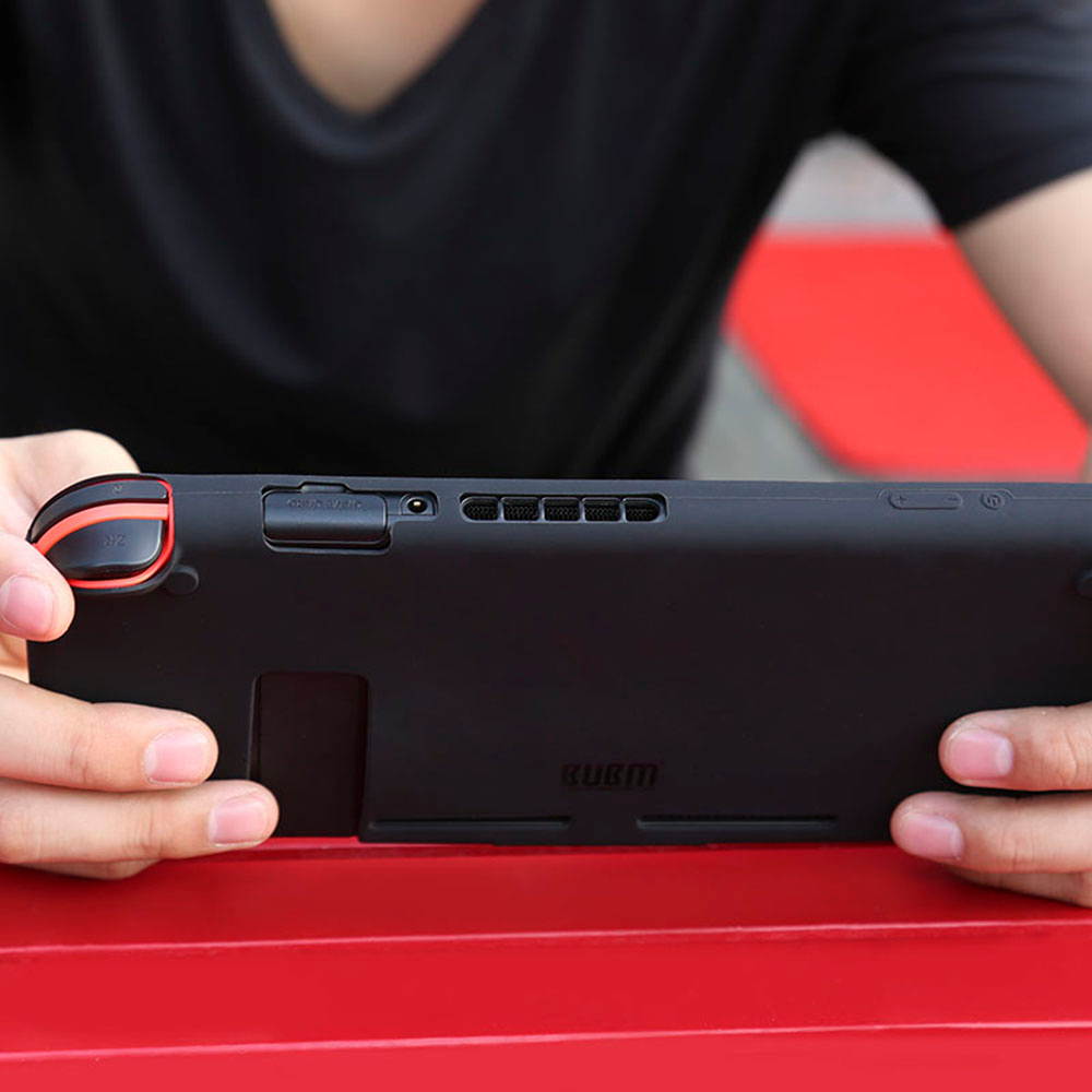 BUBM Soft Anti-slip Silicone Case for Switch Protective Cover for SWITCH Video Game Console One-piece Black