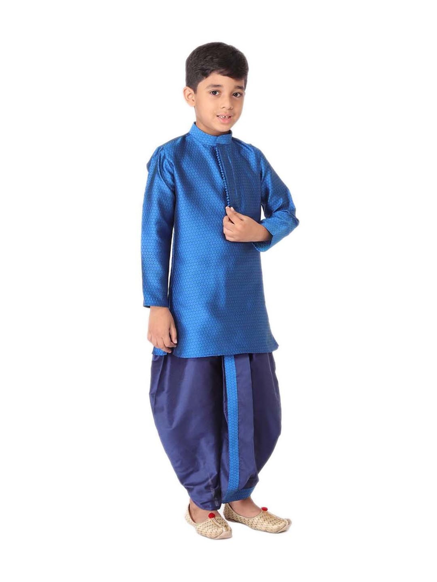TABARD Kids Blue Printed Kurta Set