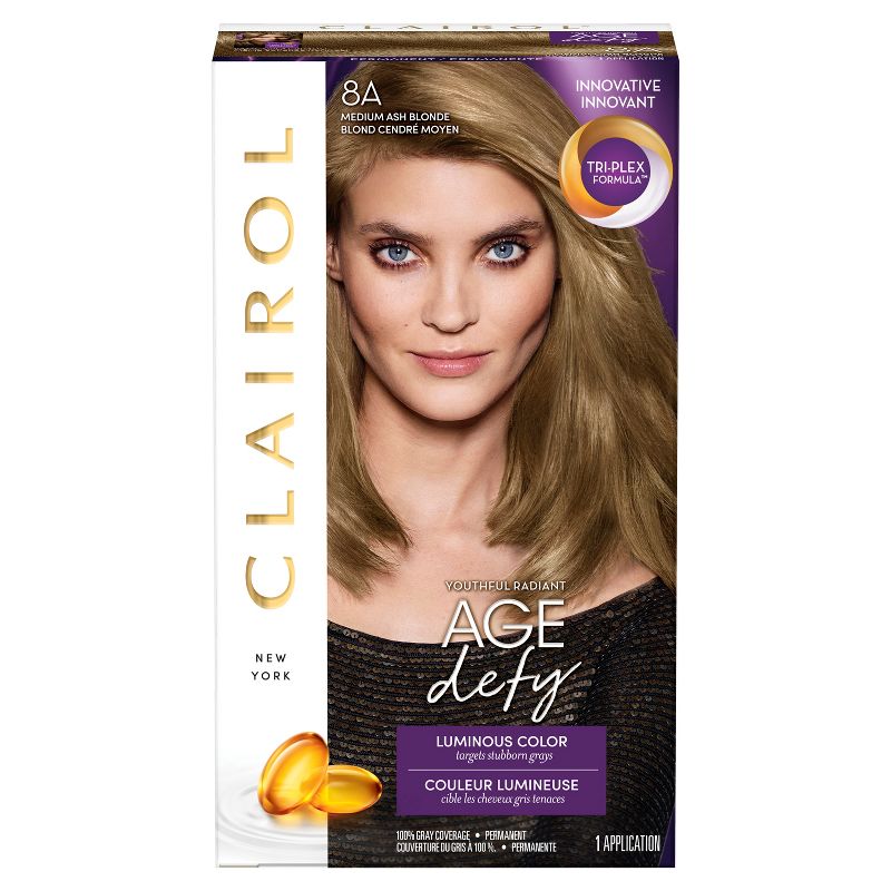 Clairol Nice 'n Easy Age Defy Permanent Hair Color - 8A Medium Ash Blonde - 1 Kit
