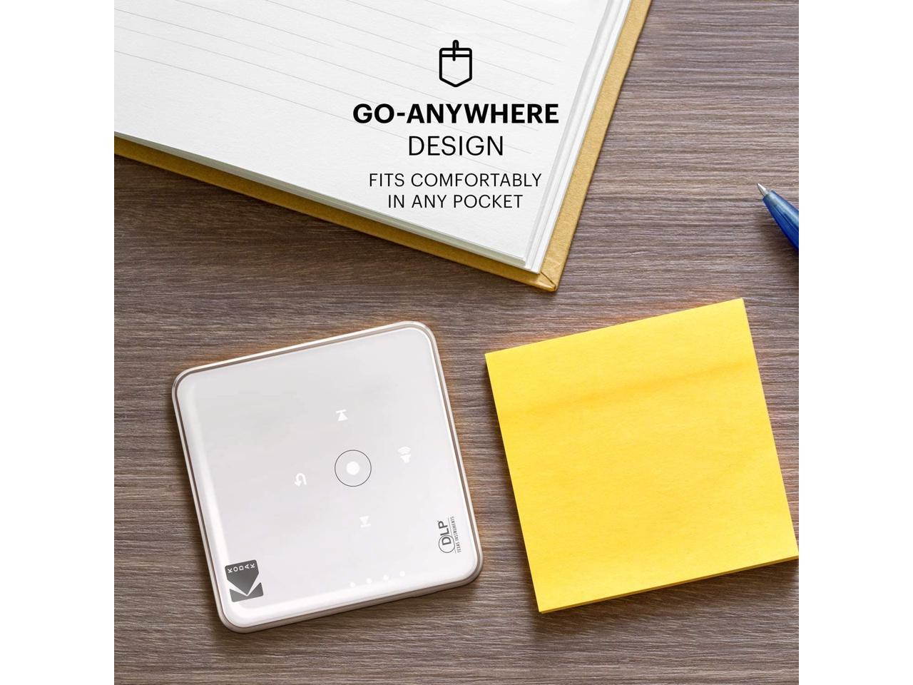 Kodak Ultra Mini Portable Projector - HD 1080p Support LED DLP Rechargeable Pico Projector - 100" Display, Built-in Speaker - HDMI, USB and Micro SD - Compatible with iPhone iPad, Android Phones