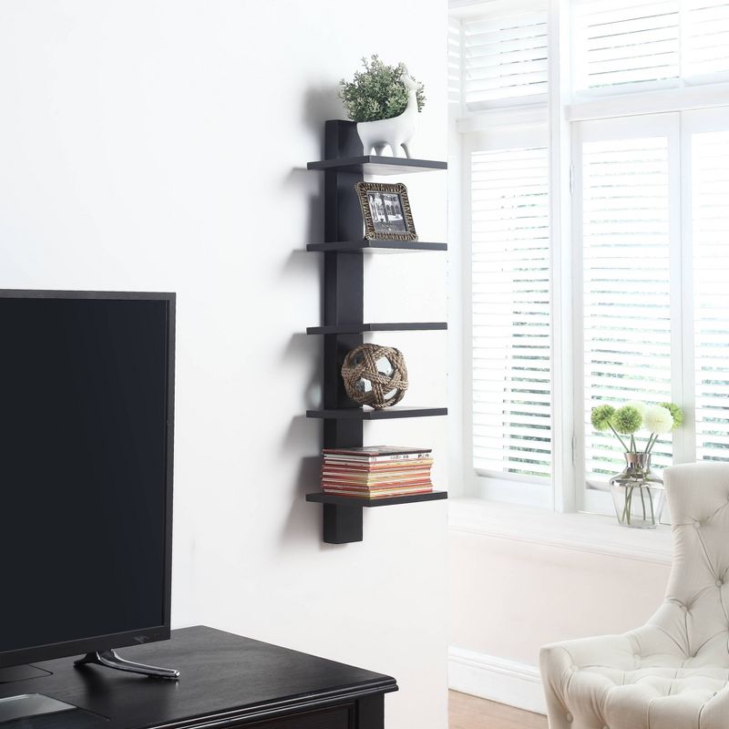 Spine Wall Book Shelves Stylish and Functional Black - Proman Products