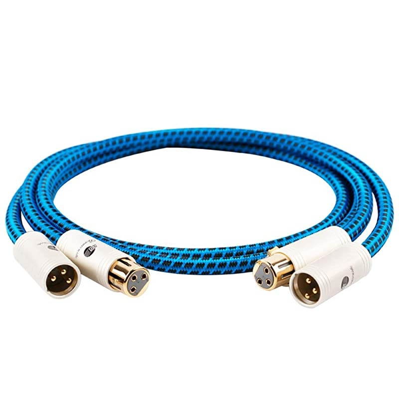 JIB  Blueberry Series 6N OCC Balanced XLR Male to XLR Female 3 PIN Microphone Cable 49ft15M2PackSet
