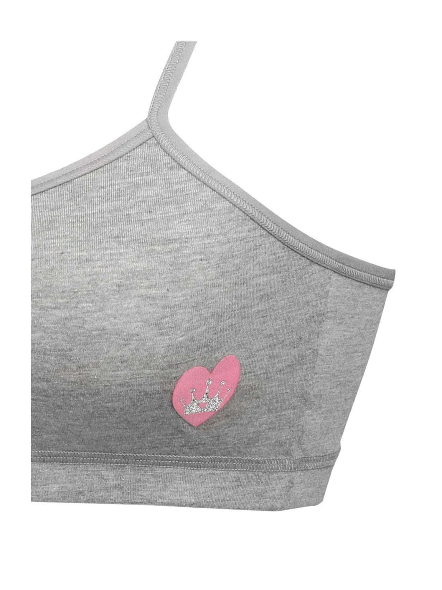 Sillysally Kids Solid Grey Bra (Pack Of 2)