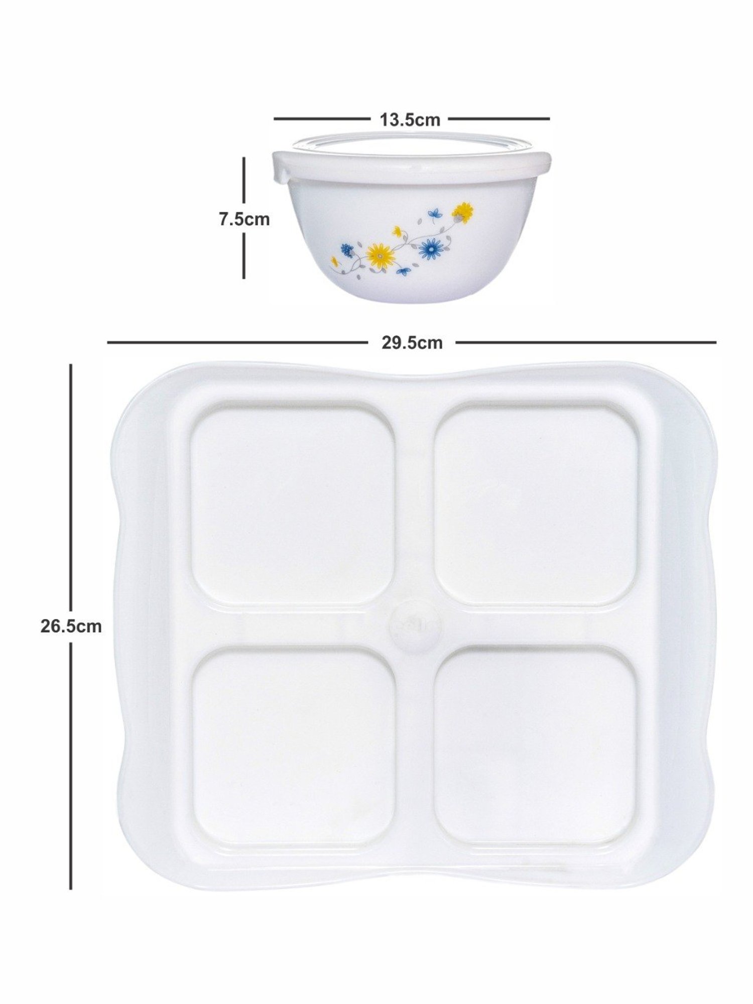 Cello White Opalware Tiffany Dry Fruit Storage Bowl - Set of 9