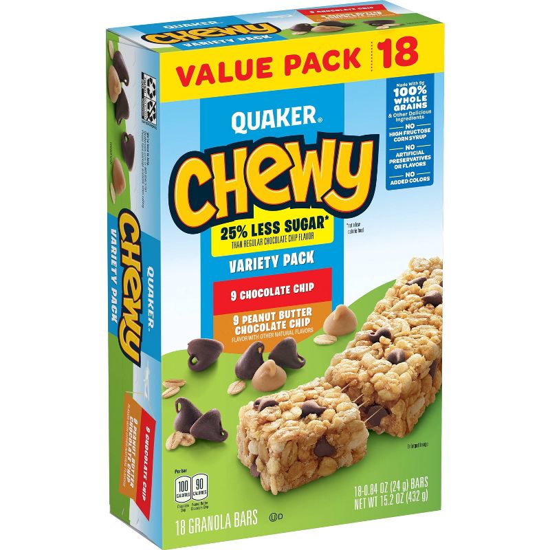 Quaker Chewy Variety Pack Granola Bars - 18ct 15.2oz
