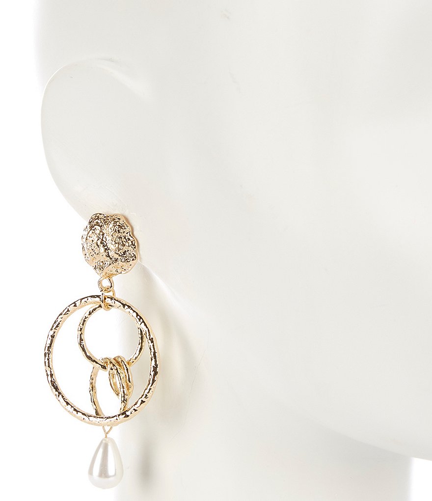 Natasha Accessories Textured Circle Earrings