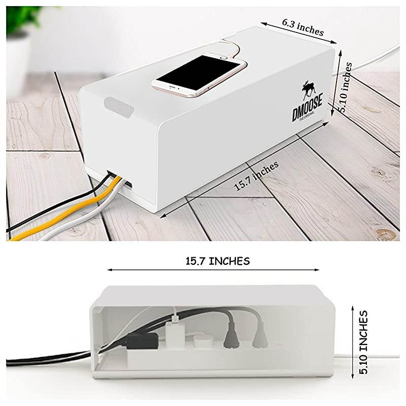 Cable Management Box Organizer for Cords Power Strips or Surge Protectors Hide Loose Wires Behind TVs Home Office Computers Office Desks Entertainment Centers