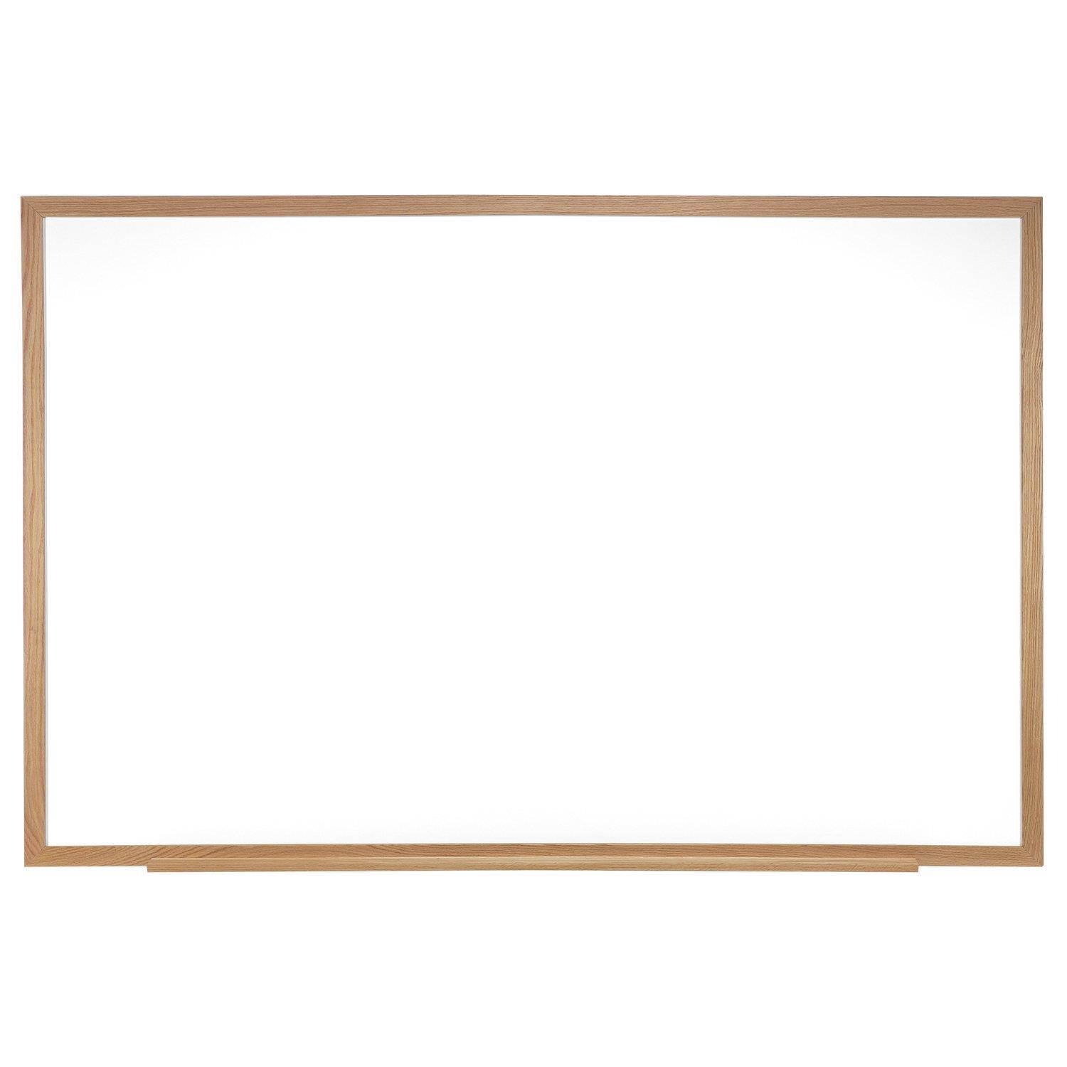 36.5" x 48.5" Wood Frame Porcelain Magnetic Whiteboard