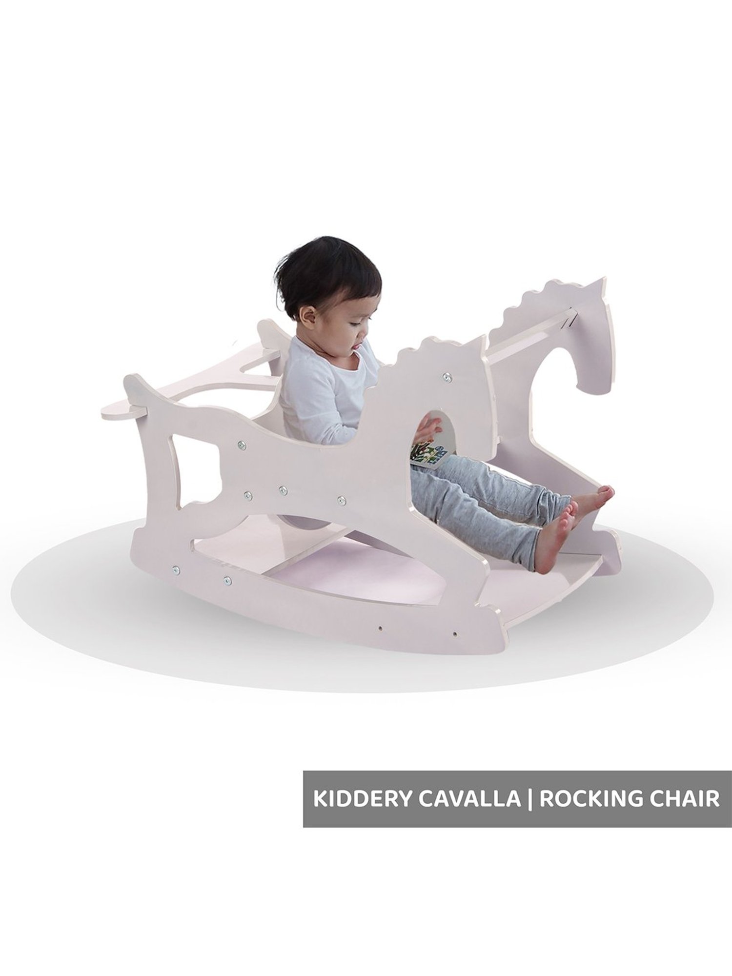 Kiddery White 3 in 1 Cavalla Rocking Horse