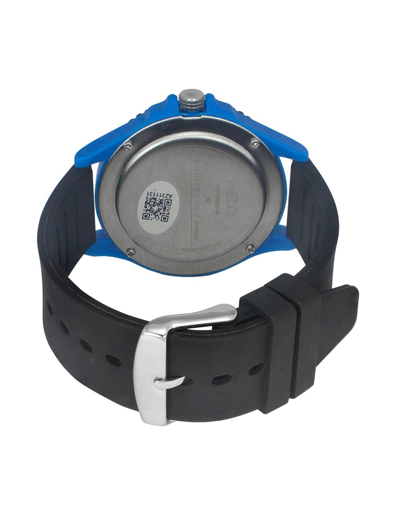 Helix By Timex Black/Blue Round Dial Analog Silicone Men Watch - TW033HG21