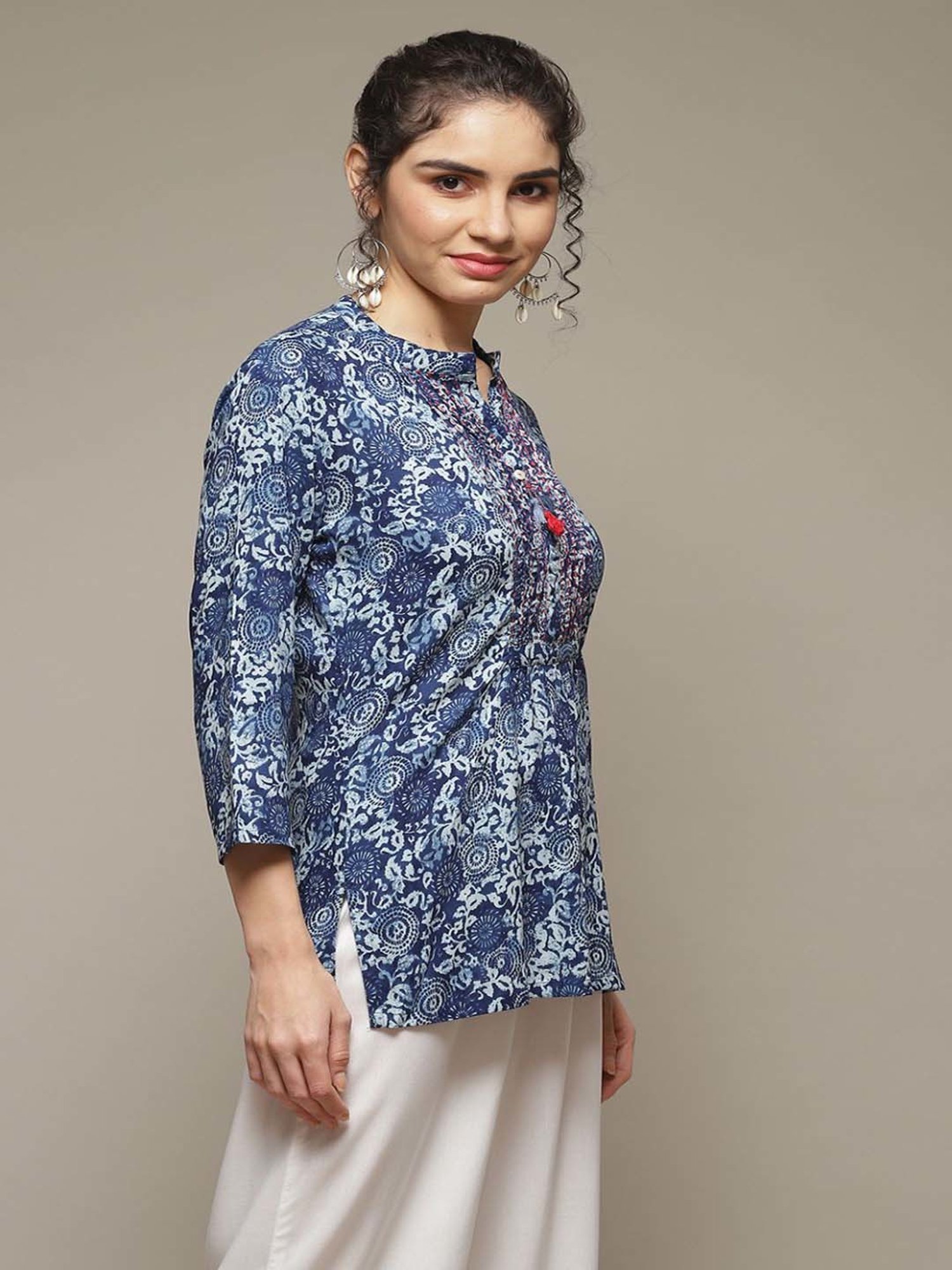 Rangriti Blue Printed Top
