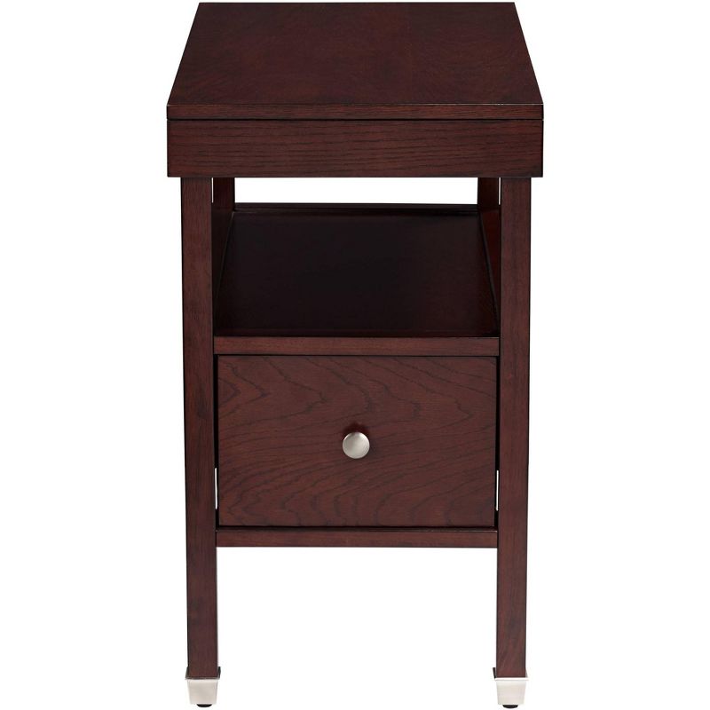 Elm Lane Huntley Espresso 15 1/4" Wide Narrow Chairside Accent Table