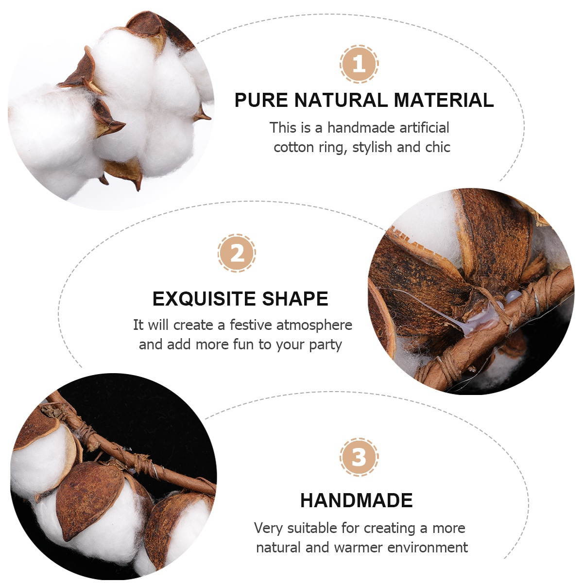 Natural Cotton Rattan Christmas Rattan Garland Garland Hanging Wreath Decor