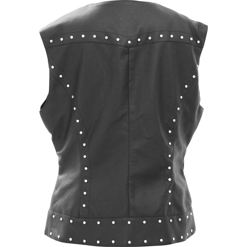 Giovanni Navarre® Tailored Ladies' Faux Leather Studded Vest
