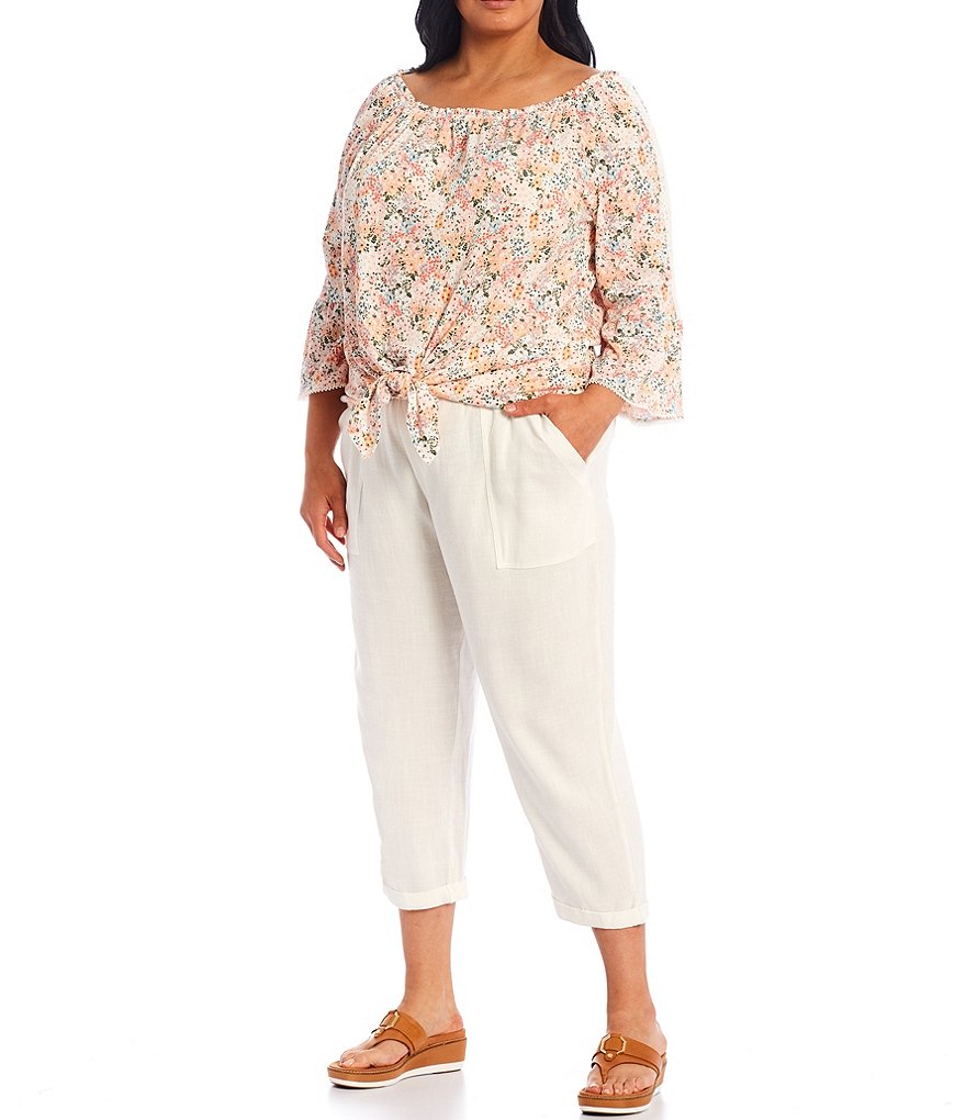 I.N. Studio Plus Size Roll Up Cuff Pull-On Pants