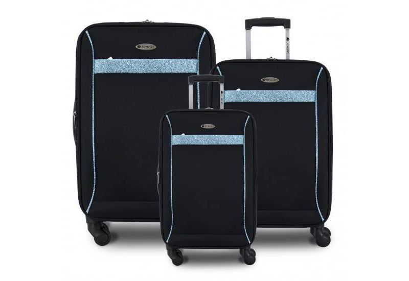 Chariot Travelware DM-905 3pc Luggage Set - Blue Glitter