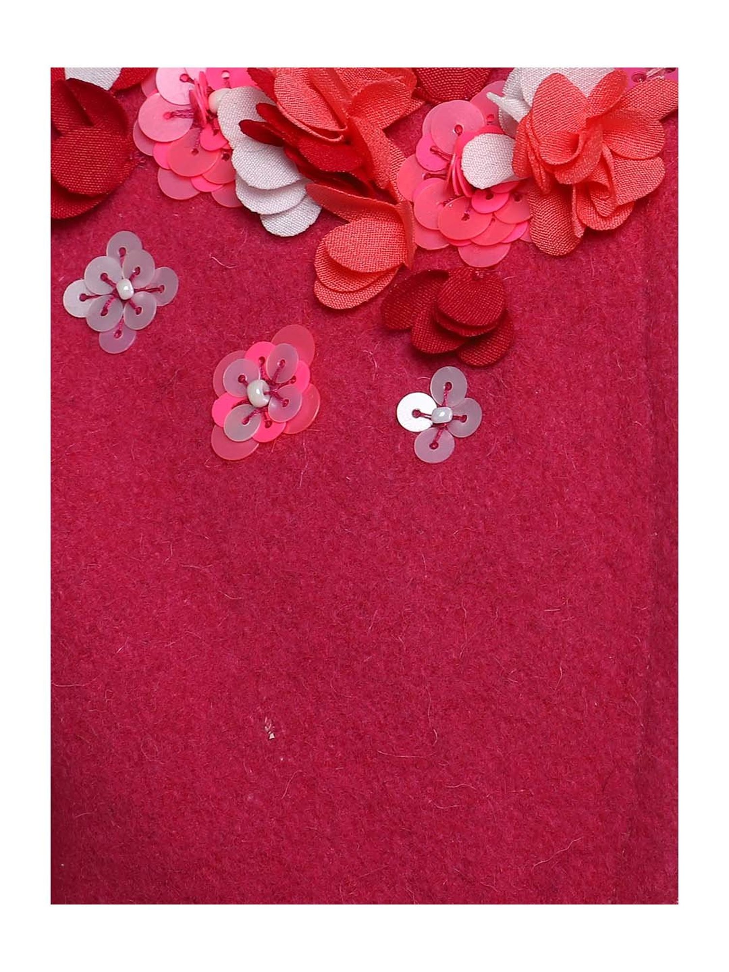 A Little Fable Kids Pink Applique Shrug