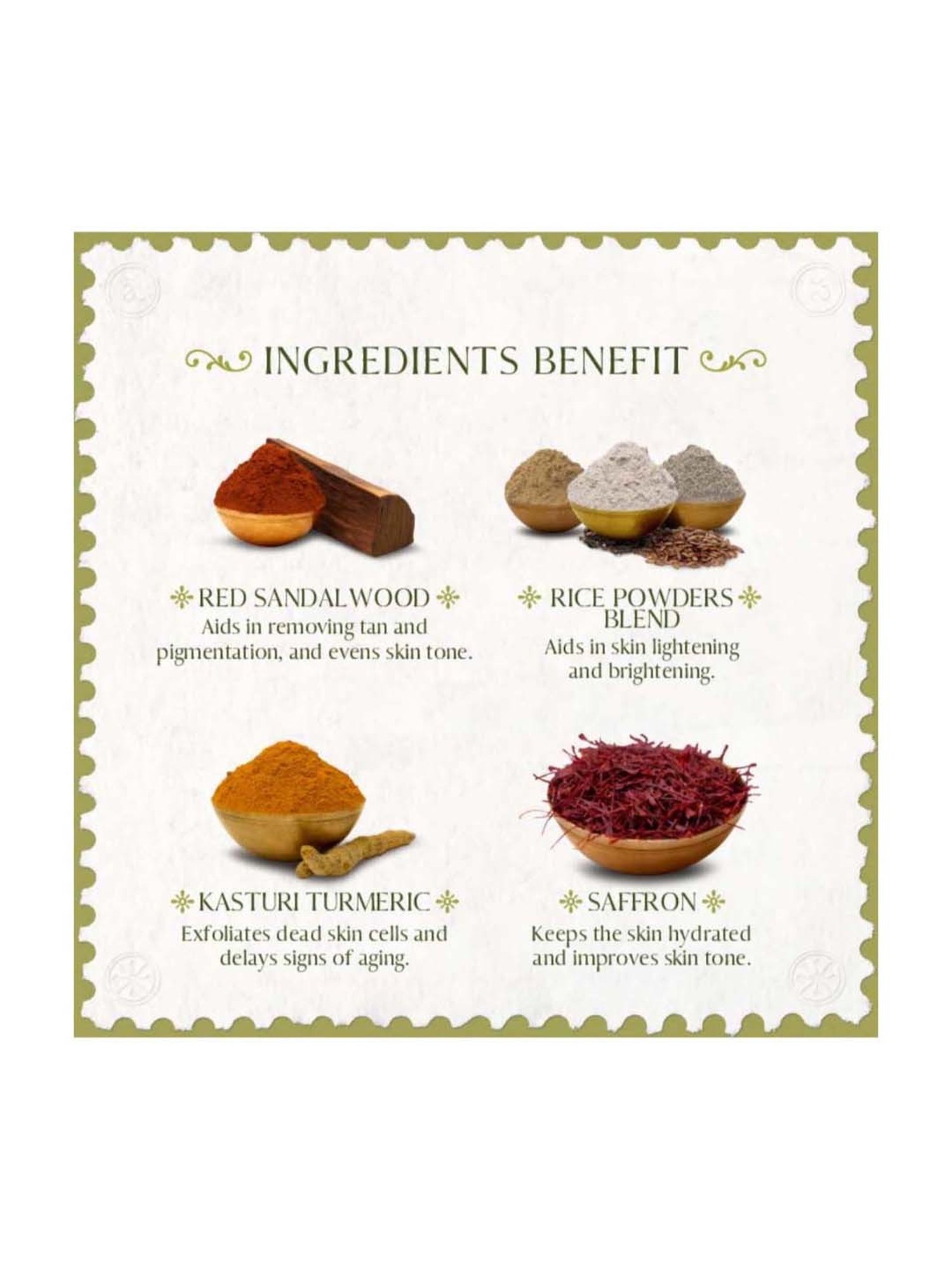 Old School Rituals Hand-Worked Red Sandalwood & Saffron Glow Defining Cleansing Powder - 60 gm