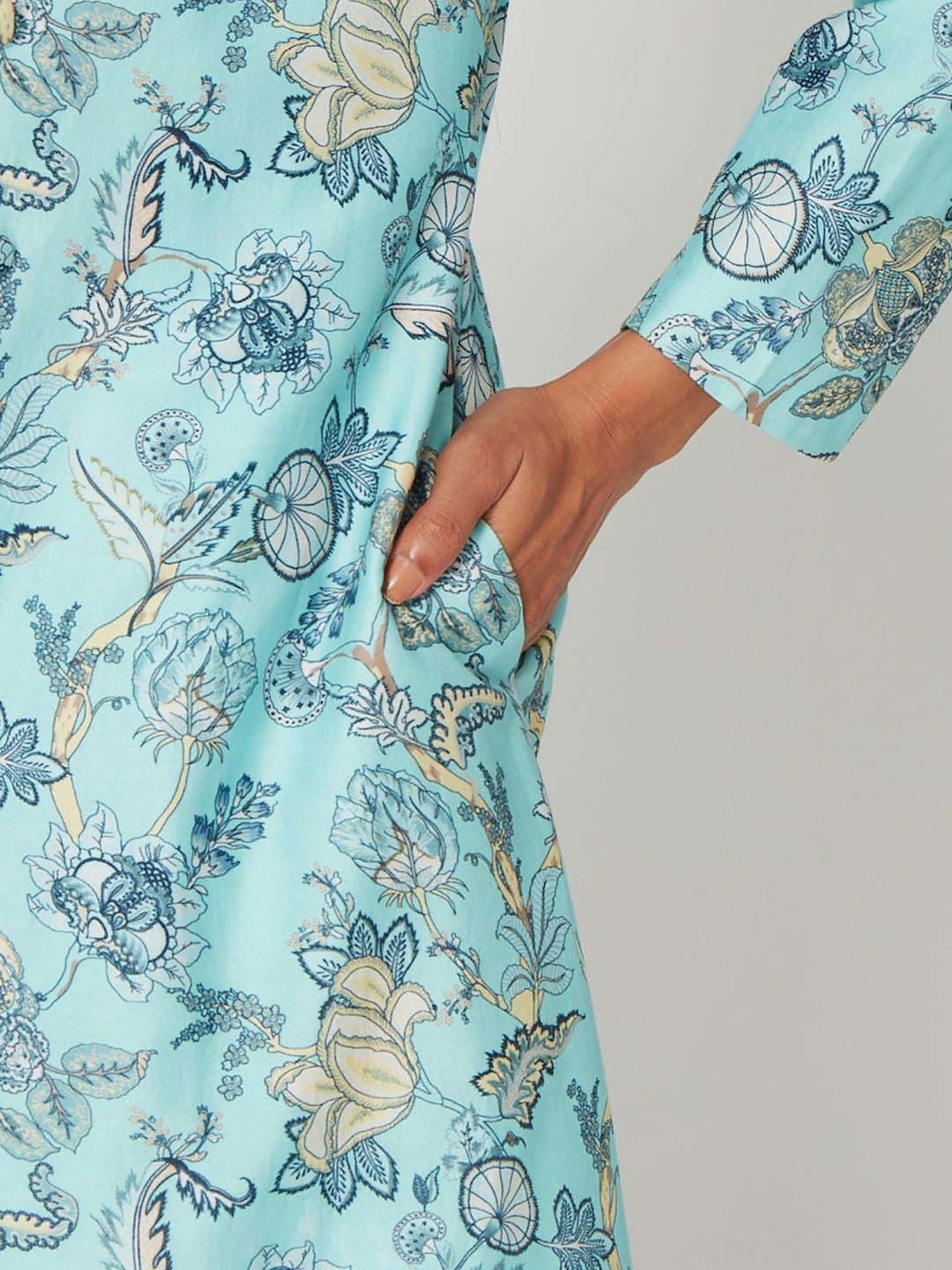 Ancestry Maya Blue Floral Print Jacket