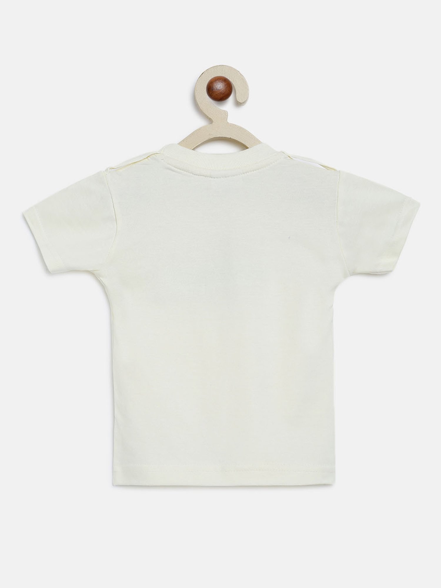 Li'l Tomatoes Kids Off White & Light Blue Printed T-Shirt with Dungaree