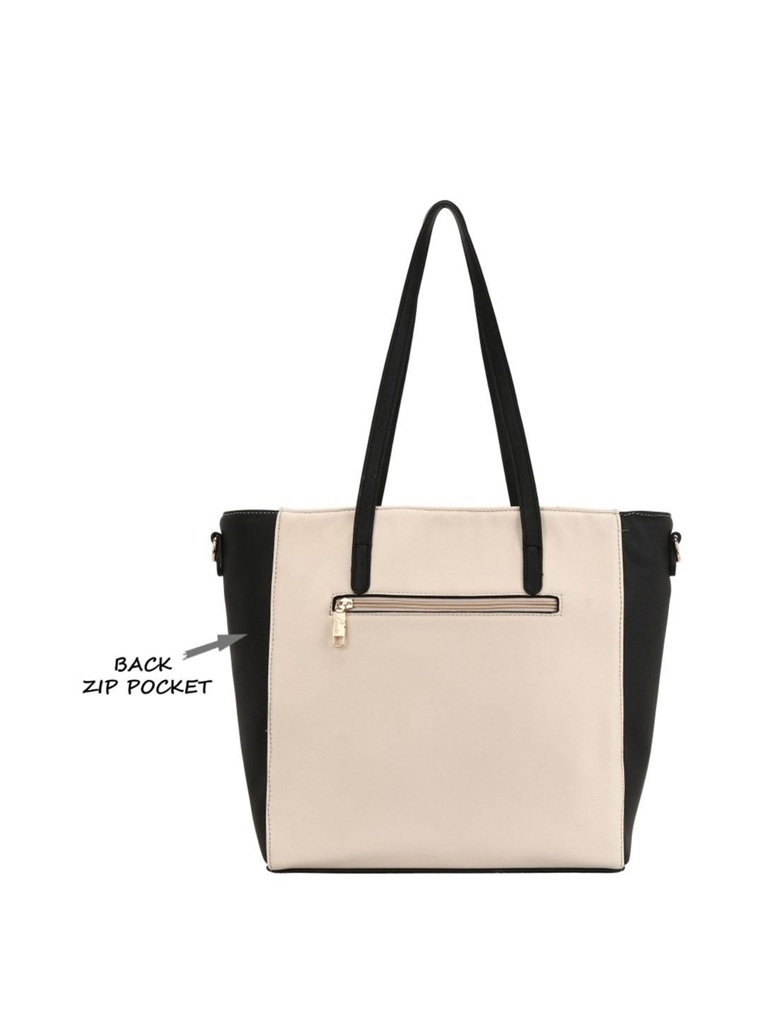 Call It Spring Black Combo Solid Large Tote Handbag