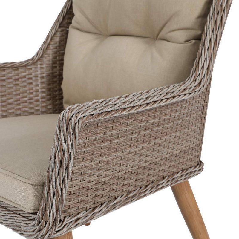 4pc Wicker Patio Seating Set With Cushions Khaki - Nuu Garden