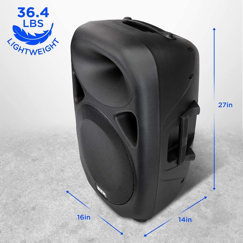 LyxPro 15" Inch Passive DJ PA Speaker System XLR,1/4,Speakon, Connections Daisy Chain Compatible, 8 Ohm, Lightweight, Stand Mountable,