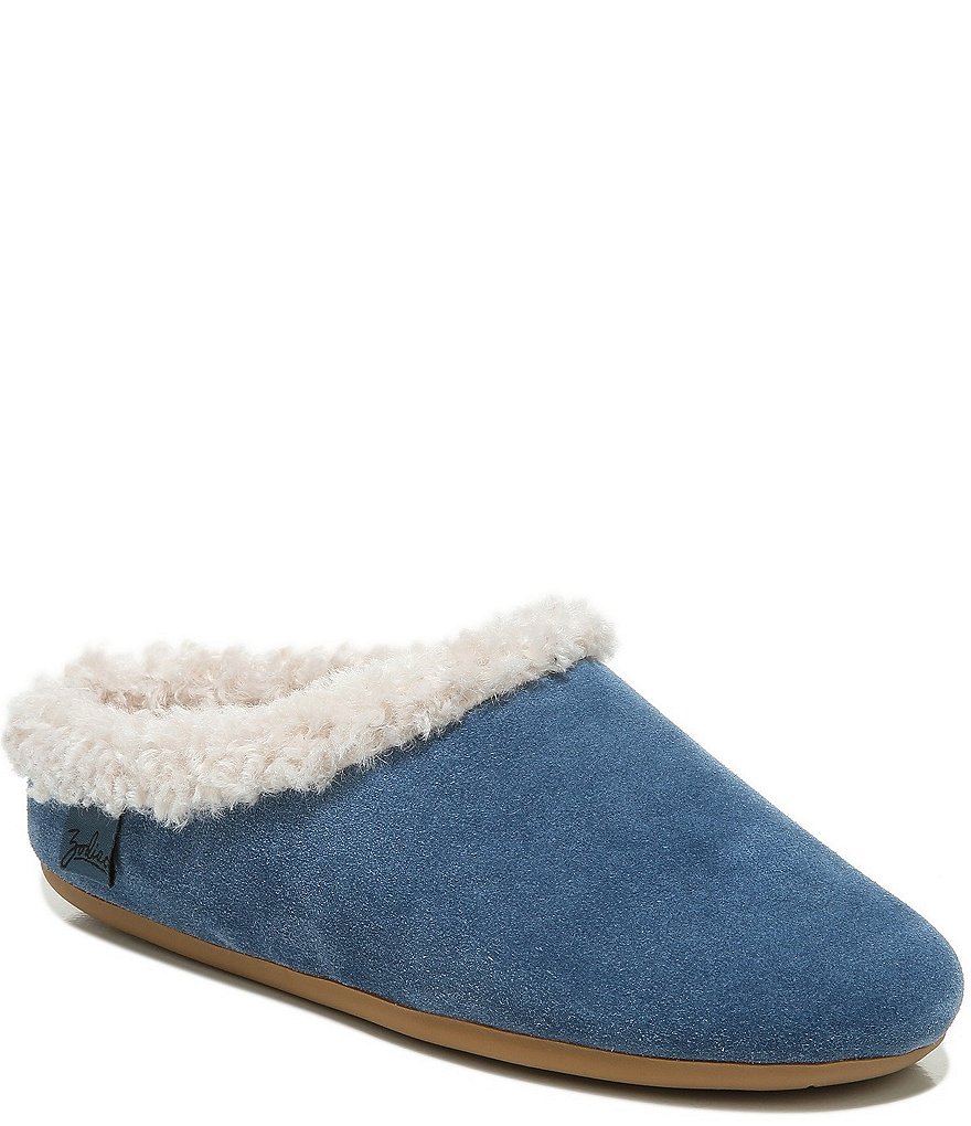 Zodiac Paloma Suede Faux Shearling Lined Slippers