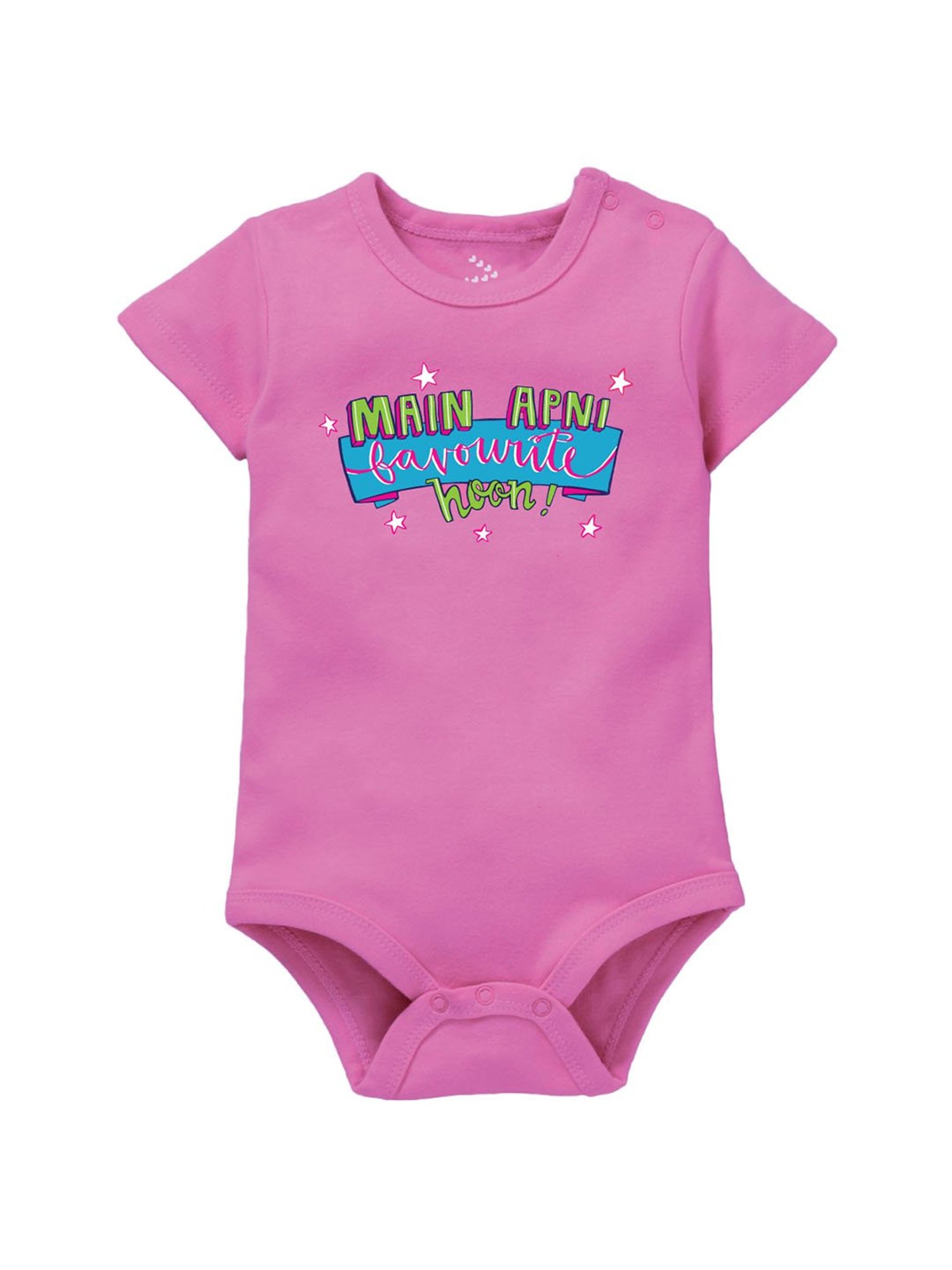 Zeezeezoo Kids Pink Main Apni Favourite Hoon Printed Onesie