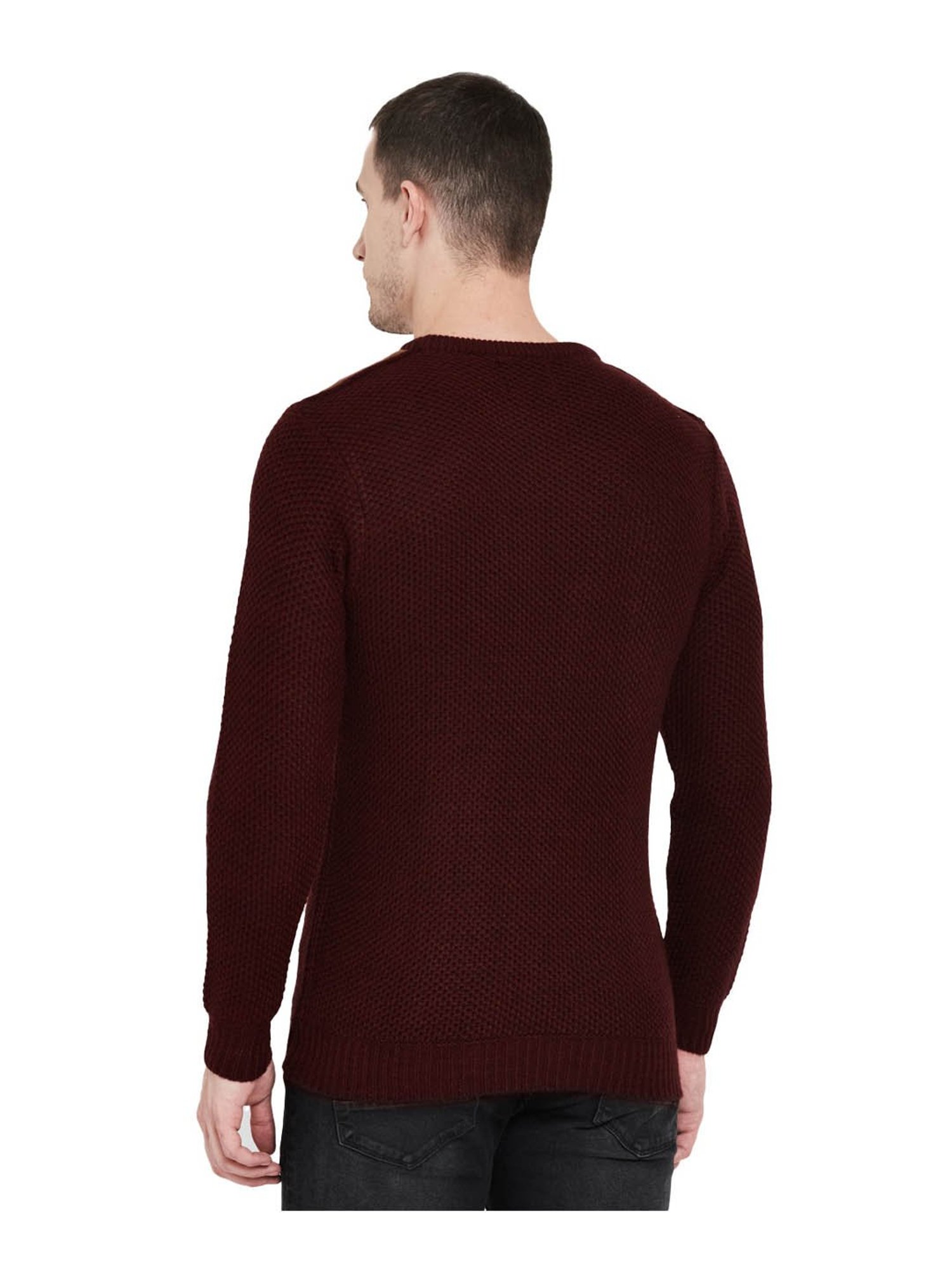 Duke Wine Self Striped Sweater