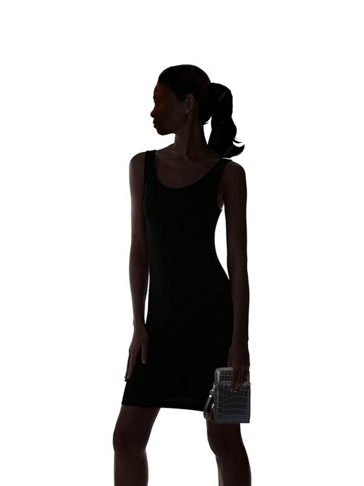 Lino Perros Black Textured Mobile Pouch