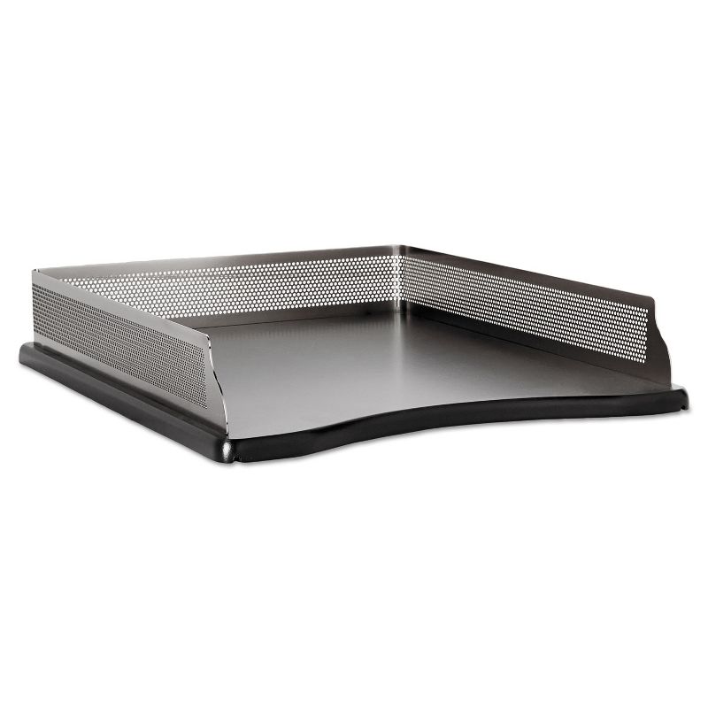 Rolodex Distinctions Self-Stacking Letter Desk Tray Metal/Black E23565