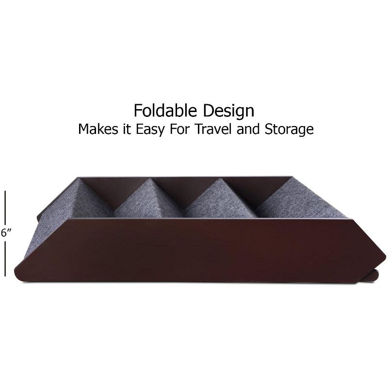 Arf Pets Wood Dog Stairs, 4 Levels Height Adjustment Wide Pet Steps for Dogs and Cats, Foldable