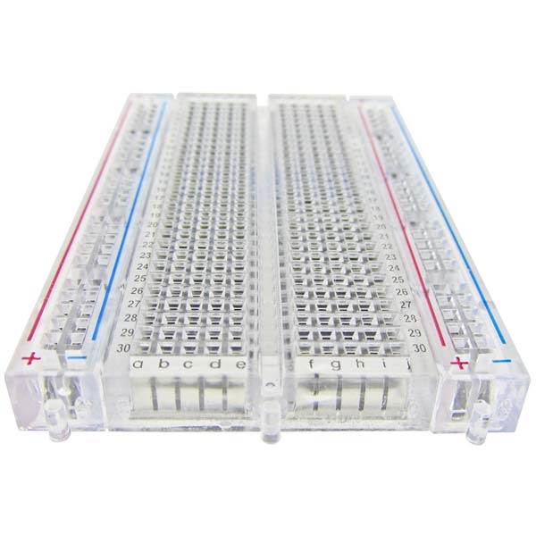 Transparent Solderless Plug-in BreadBoard, 400 Tie Points, 2 Bus Strips, 3.3" x 2.1" with Adhesive Backing
