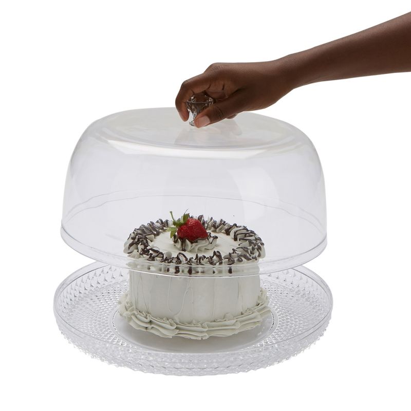 Mind Reader Clear Acrylic Cake Holder with Lid