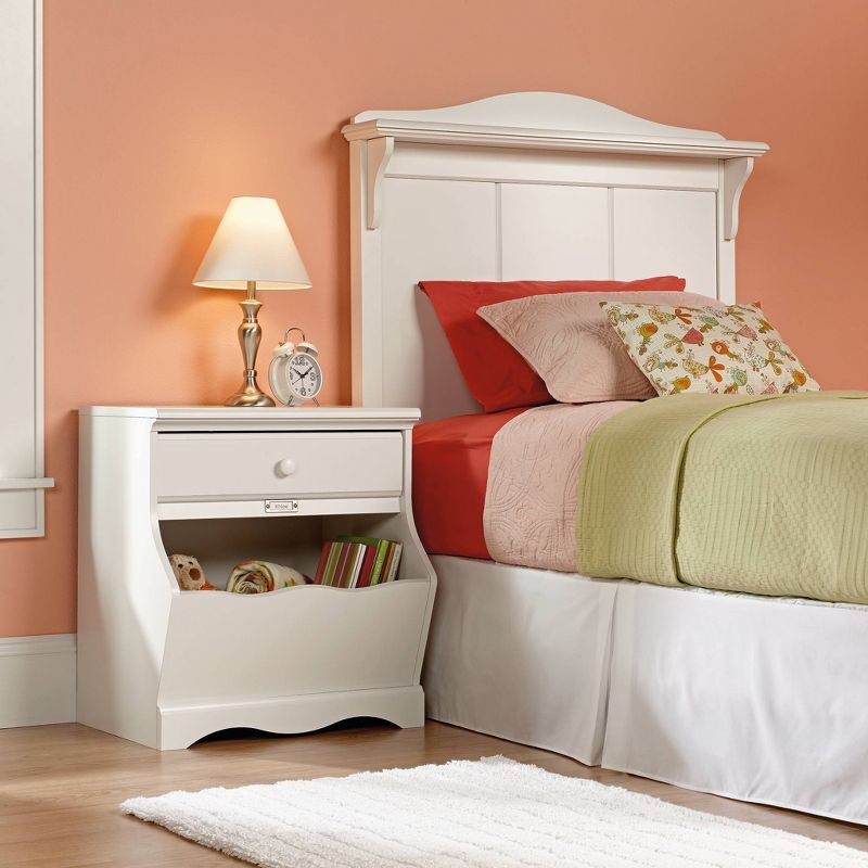 Pogo Nightstand with Storage Bin - Soft White - Sauder