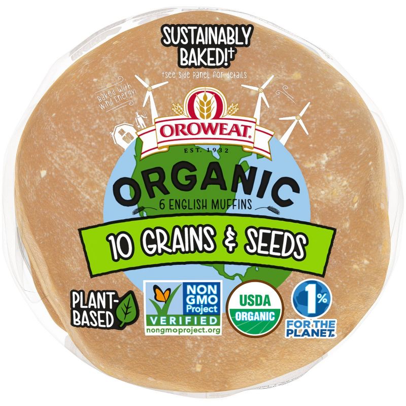 Oroweat Organic 12 Grains & Seeds English Muffins - 13.75oz