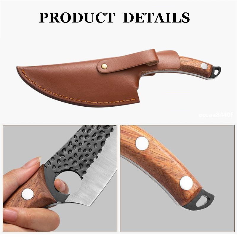 Slaughtering Cutting Serbian Cleaver High-end Kitchen Chopping Boning Knife Outdoor Camping Scimitar Butcher Chopper Tools