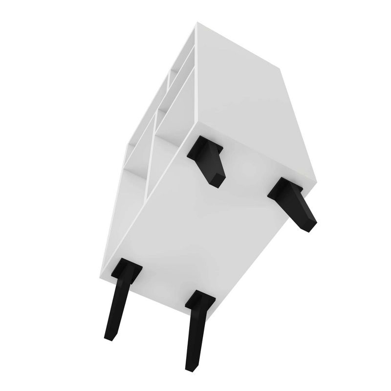 33.46" Low Warren Bookshelf White/Black Feet - Manhattan Comfort