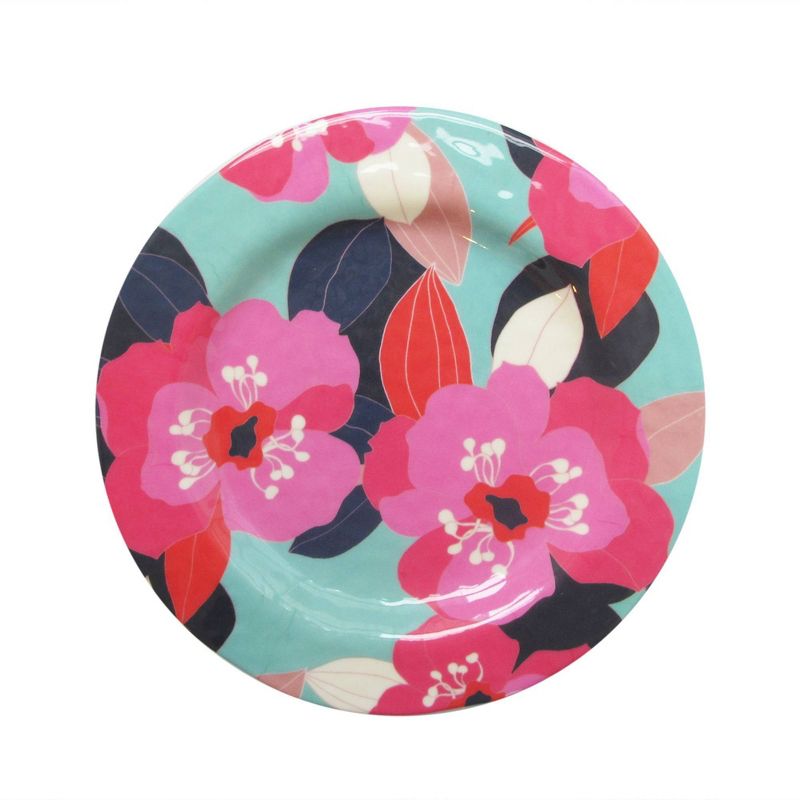Trina Turk 4pk Hibiscus Dinner Plate - Aqua Blue