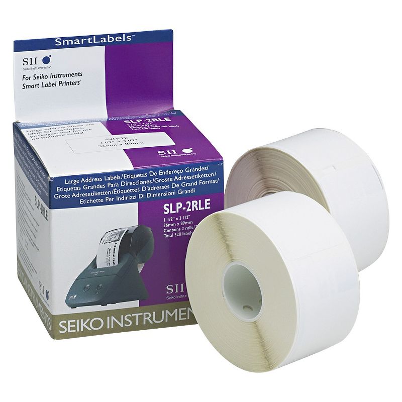 Seiko Self-Adhesive Address Labels, 1-1/2 x 3-1/2, White, 520/Box